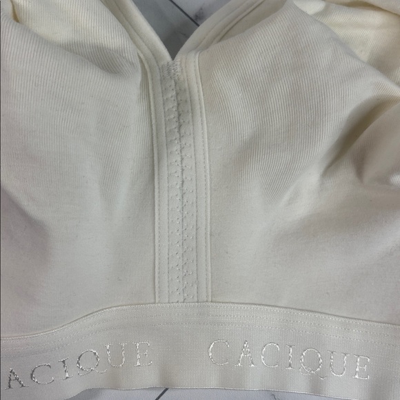 NWOT Cacique Lane Bryant Womens Full Coverage Bra Ivory Unlined NO WIRE 40DDD - Picture 2 of 10